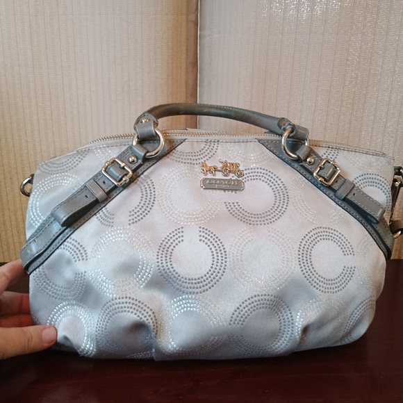 Coach Silver and Gray Satchel - Picture 1 of 5